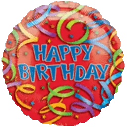 18" Happy Birthday Streamers Mylar Balloon #102