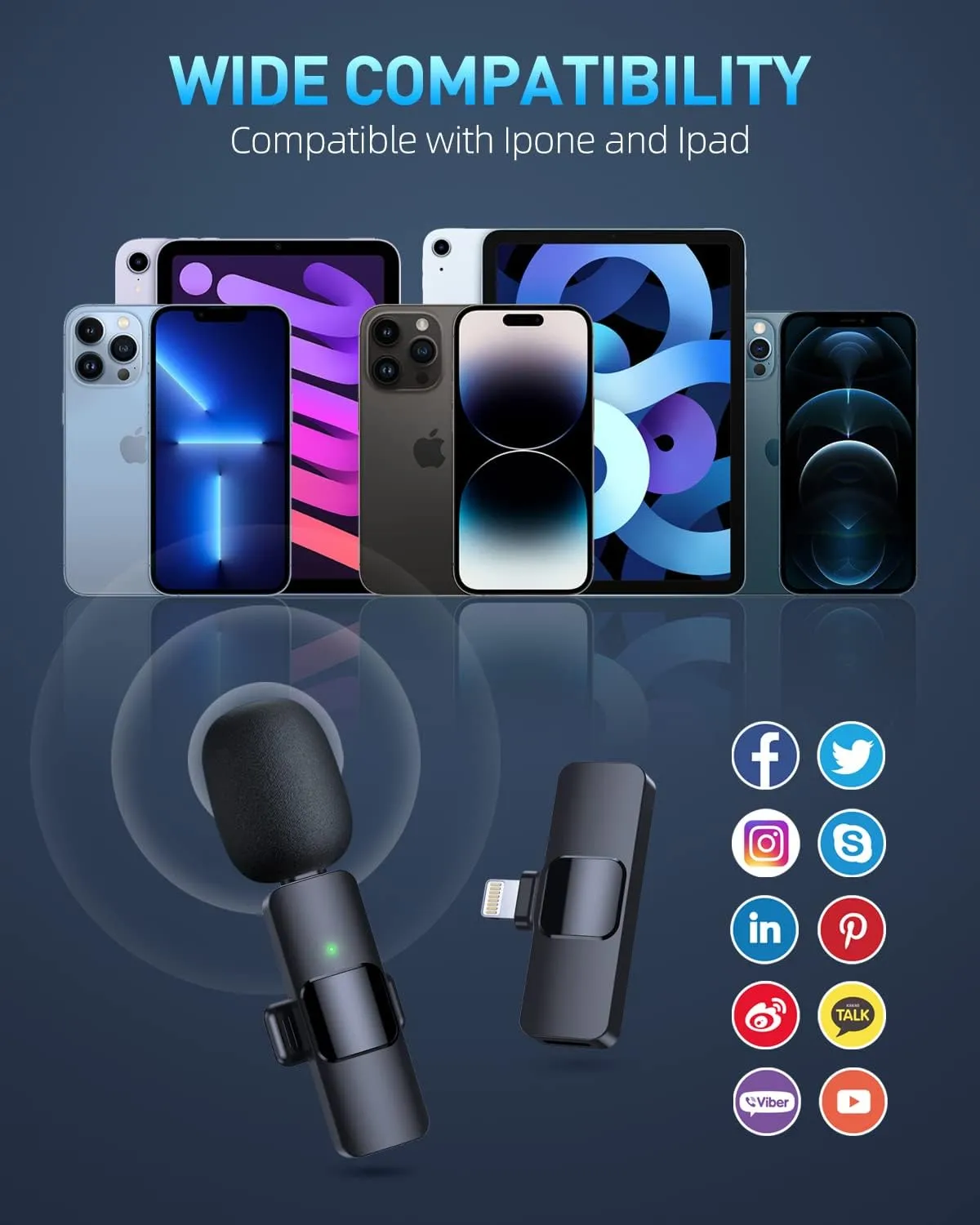 2Pack USB C Wireless Microphone for Android Phone Laptop
