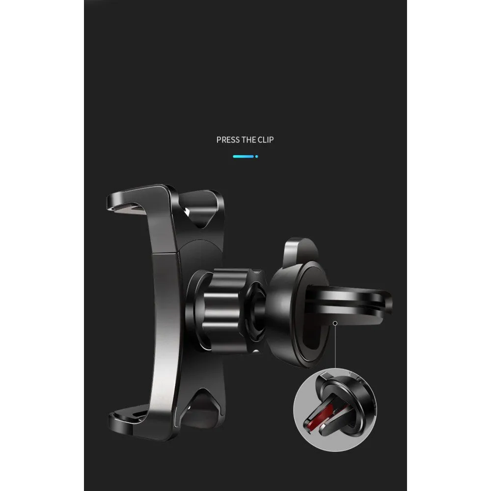 3 in 1 Car GPS Smartphone Holder: Dashboard / Visor Clamp   AC Grid Clip for BLU Studio 6.0 HD, D650a - Black