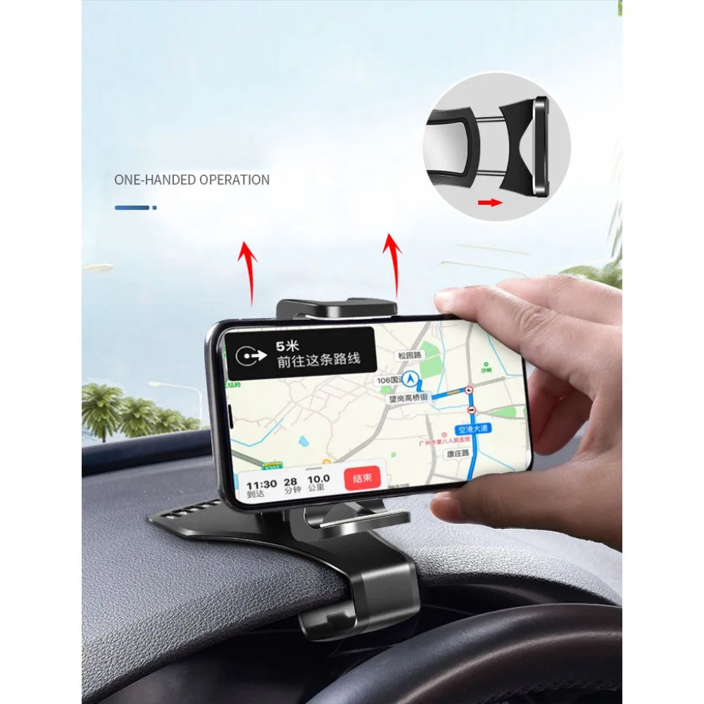 3 in 1 Car GPS Smartphone Holder: Dashboard / Visor Clamp   AC Grid Clip for BLU Studio J5 - Black