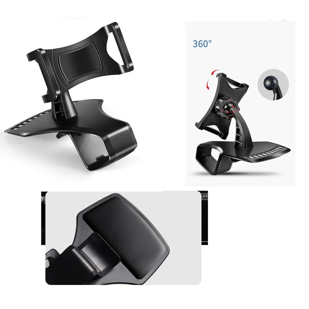 3 in 1 Car GPS Smartphone Holder: Dashboard / Visor Clamp   AC Grid Clip for BLU Studio J5 - Black