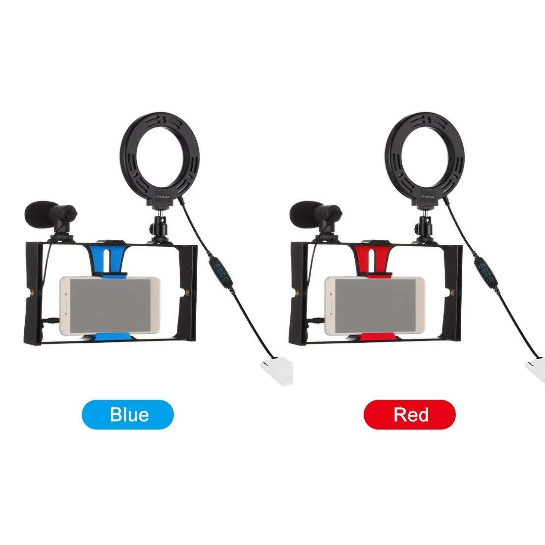 3-In-1 Vlogging Kit With Smartphone Rig Microphone And Led Ring Light