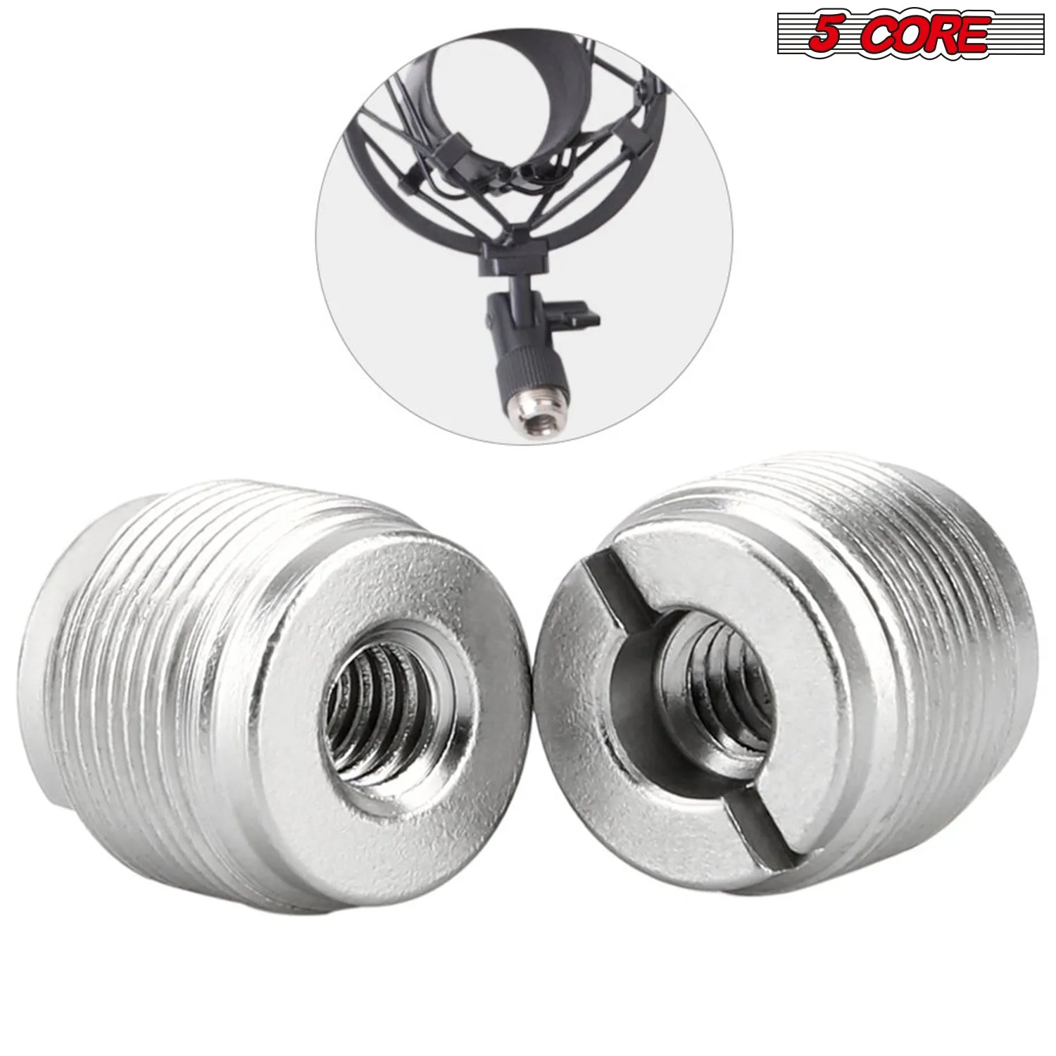 4 Core Mic Stand Adapter Aluminum 5/8 Male to 3/8 Female Screw for