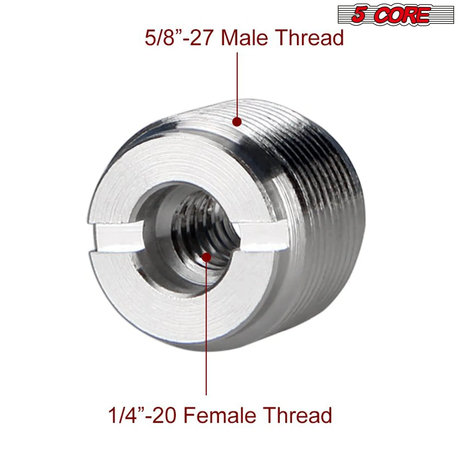 4 Core Mic Stand Adapter Aluminum 5/8 Male to 3/8 Female Screw for