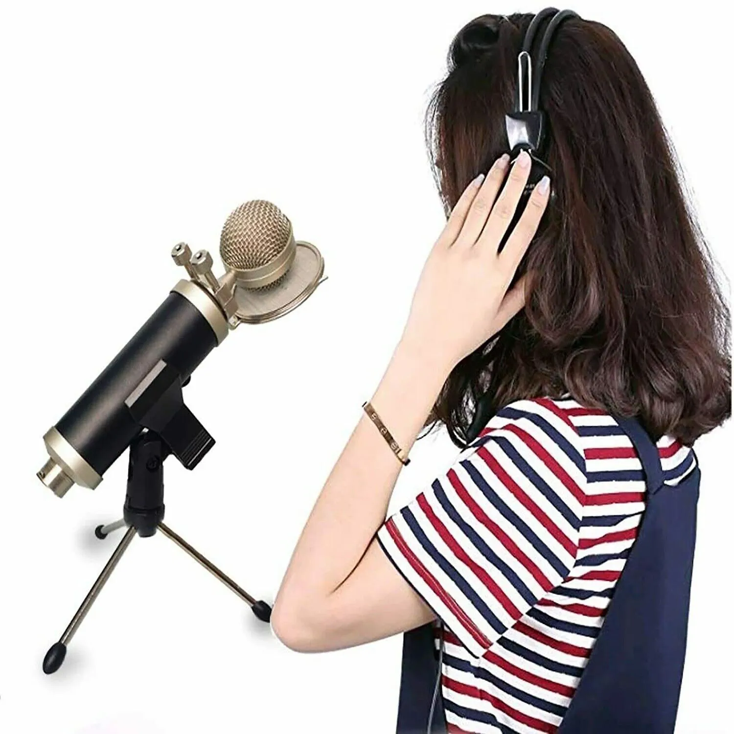 5 Core 2Pcs Adjustable Desktop Microphone Stand Mini Tripod Tabletop