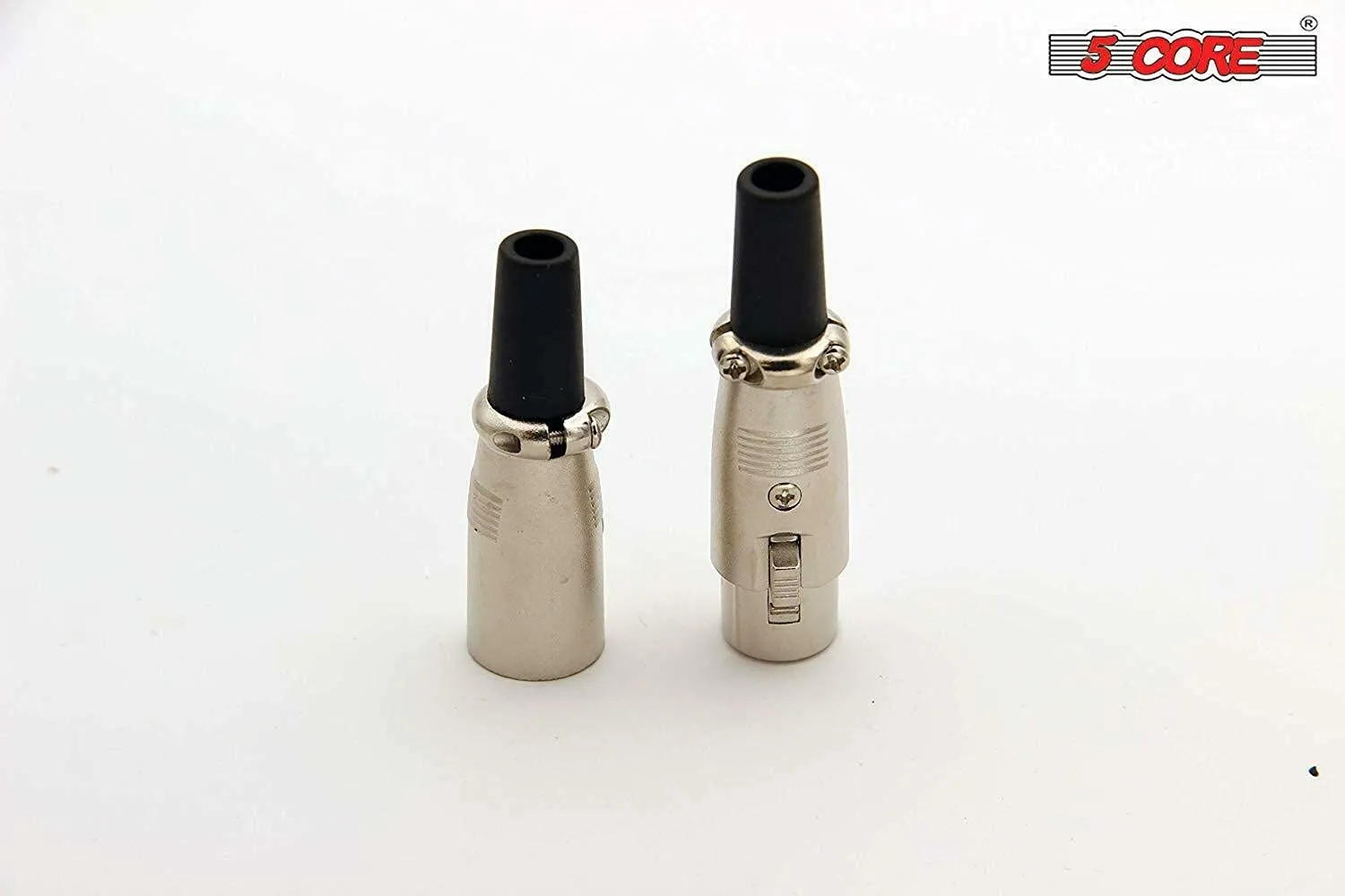 5 Core 3 Pin XLR Male Female Microphone Audio Cable Connector 2 pieces