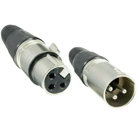 5 Core 3 Pin XLR Male Female Microphone Audio Cable Connector 2 pieces