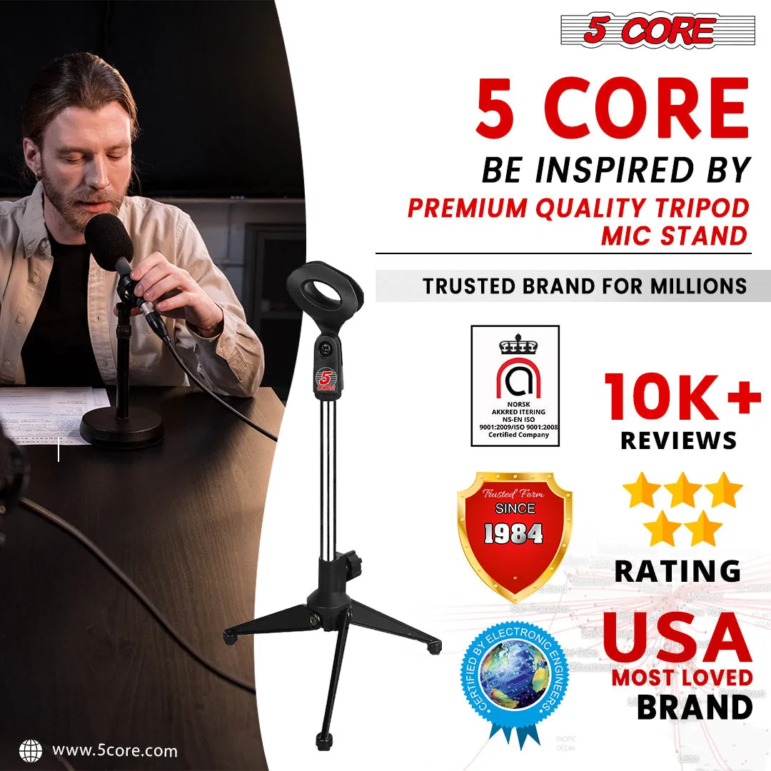 5 Core Premium Mini Microphone Stand Tripod Universal Adjustable Desk