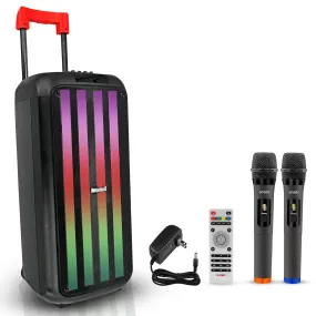 5Core Bluetooth Party Speaker 8 inch PA RGB Partybox Karaoke Machine   2 Wireless Mic