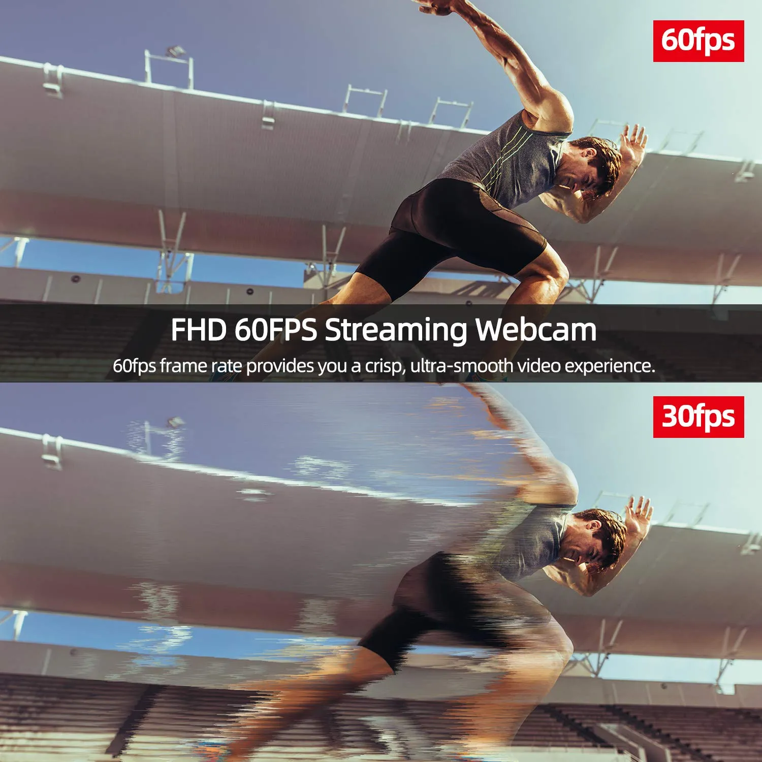 60fps 1080p Streaming Webcam with Ring Light, AUSDOM AF660 StreamCam with 75° Field of View, Fast AutoFocus USB Web Camera, Dual Mics, Tripod for Zoom Meeting Online Classes Twitch Skype Teams