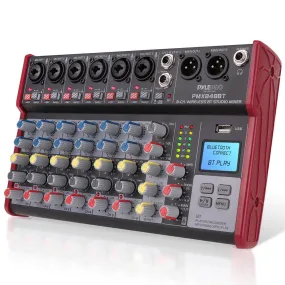 8-Ch. Bluetooth Studio Mixer - Pro Audio Digital Dj Audio Mixer Console ( 48V Phantom Power)