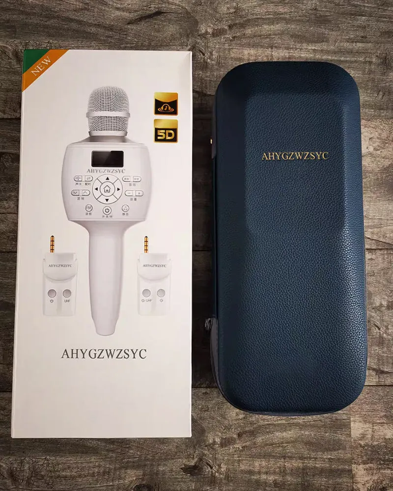 AHYGZWZSYC speaker microphone, Bluetooth wireless karaoke microphone, built-in Bluetooth speaker | Compatible with iOS and Android | 3 in 1 wireless portable karaoke machine, suitable for children and adults