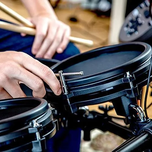 Alesis Drums Nitro Mesh Kit - Eight Piece All Mesh Electronic Drum Kit With Super Solid Aluminum Rack, 385 Sounds, 60 Play Along Tracks, Connection Cables, Drum Sticks & Drum Key Included