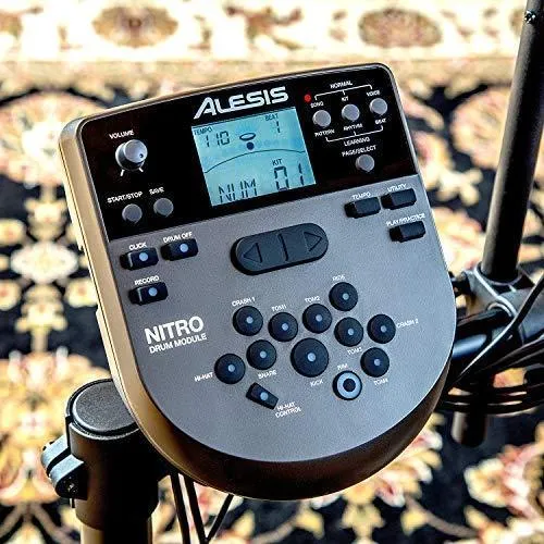 Alesis Drums Nitro Mesh Kit - Eight Piece All Mesh Electronic Drum Kit With Super Solid Aluminum Rack, 385 Sounds, 60 Play Along Tracks, Connection Cables, Drum Sticks & Drum Key Included