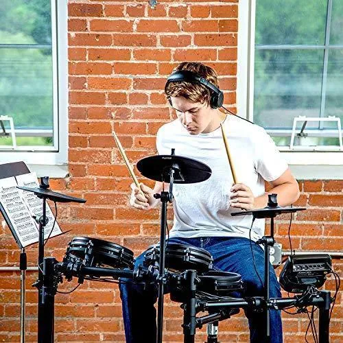 Alesis Drums Nitro Mesh Kit - Eight Piece All Mesh Electronic Drum Kit With Super Solid Aluminum Rack, 385 Sounds, 60 Play Along Tracks, Connection Cables, Drum Sticks & Drum Key Included