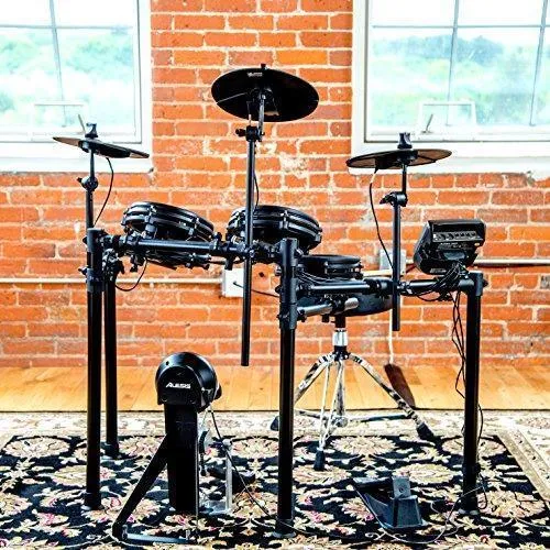 Alesis Drums Nitro Mesh Kit - Eight Piece All Mesh Electronic Drum Kit With Super Solid Aluminum Rack, 385 Sounds, 60 Play Along Tracks, Connection Cables, Drum Sticks & Drum Key Included