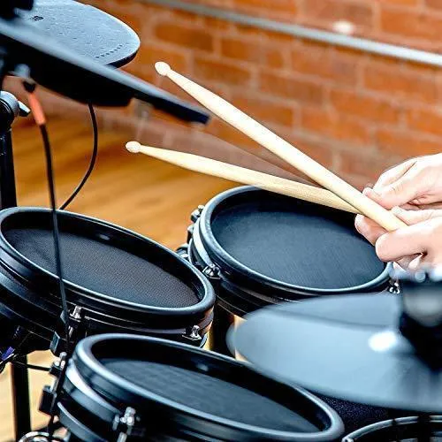 Alesis Drums Nitro Mesh Kit - Eight Piece All Mesh Electronic Drum Kit With Super Solid Aluminum Rack, 385 Sounds, 60 Play Along Tracks, Connection Cables, Drum Sticks & Drum Key Included