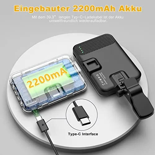 ALTSON 2-Pack 60 LED Selfie Light Portable Clip for Phone Fill Light Rechargeable 2200mAh Clip on Light, CRI 97 , 3 Light Modes Camera Lighting for Phone, iPhone, Webcam, TikTok, Photo, Makeup