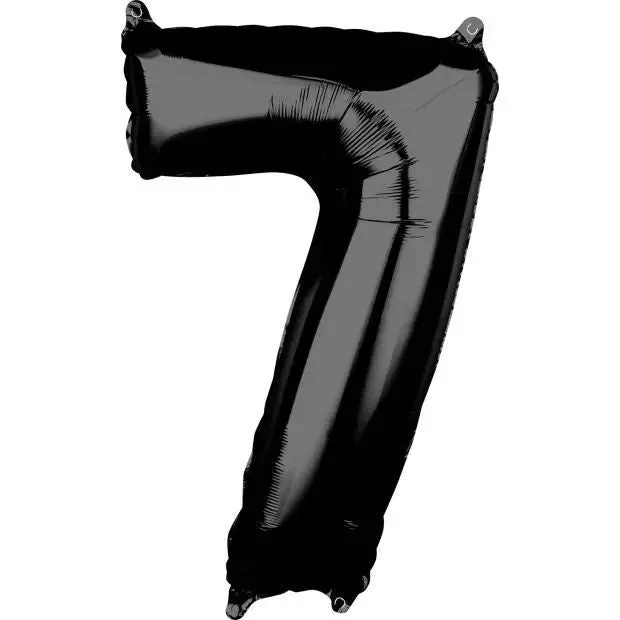 Anagram Black Mid-Size Number Foil Balloon - 7