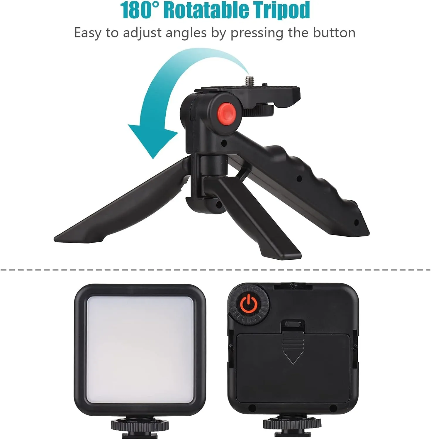 Andoer Smartphone Vlog Kit Mini LED Video Light   Cardioid Microphone   Extendable Phone Clip   Tripod with Adjustable Brightness for Live Stream Vlog Video Shooting Video Conference Selfie