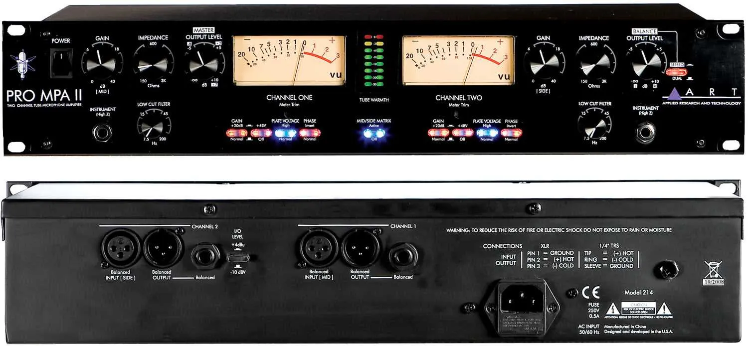ART Pro MPA II 2-channel Tube Microphone Preamplifier