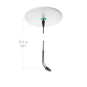 Audio-Technica ATND933AC Cardioid Condenser Hanging Microphone w/ Dante™ Network Output Power Module - Cardioid Polar Pattern, 120°