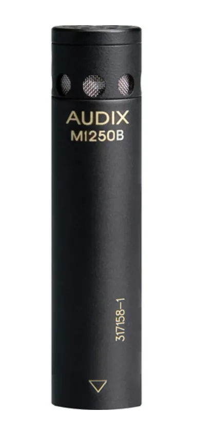 Audix M1250BS Miniature Shotgun Condenser Microphone, Supercardioid, Black