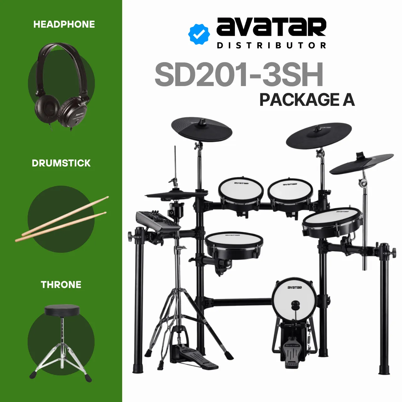 Avatar SD201-3SH Digital Drum Mesh Head
