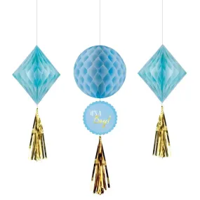 Baby Shower Boy Honeycomb Decorations