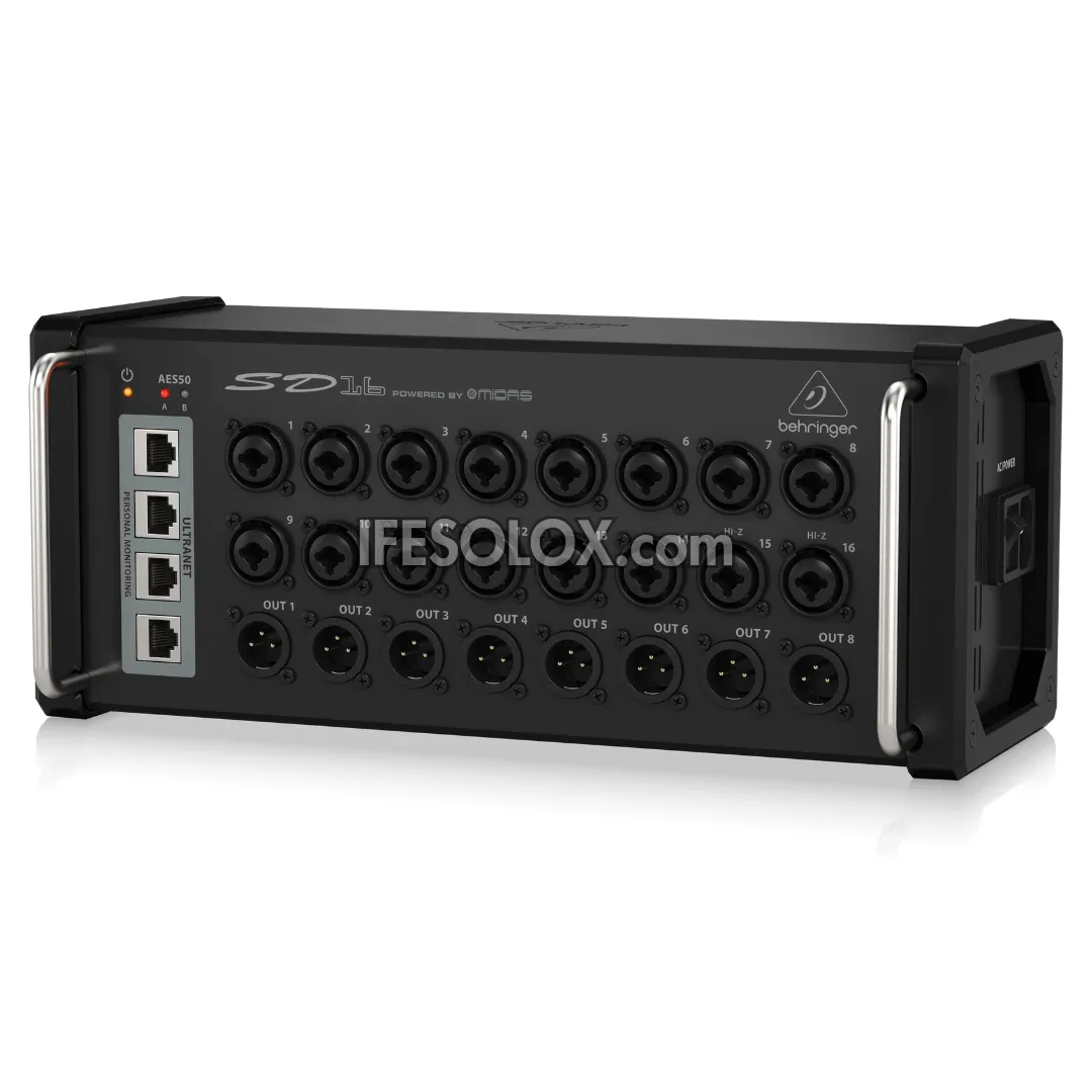 Behringer SD16 Digital Snake I/O Box with 16 Remote Controllable Midas Preamps, 8 Outputs - Brand New