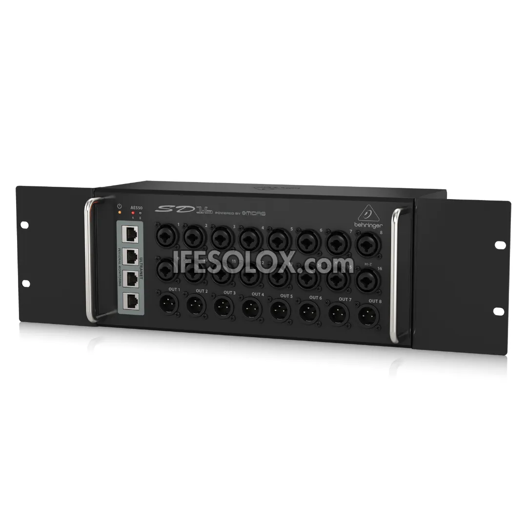 Behringer SD16 Digital Snake I/O Box with 16 Remote Controllable Midas Preamps, 8 Outputs - Brand New