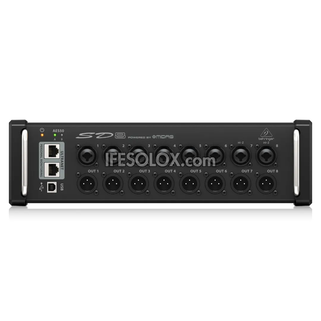 Behringer SD8 Digital Snake I/O Box with 8 Remote Controllable Midas Preamps, 8 Outputs - Brand New