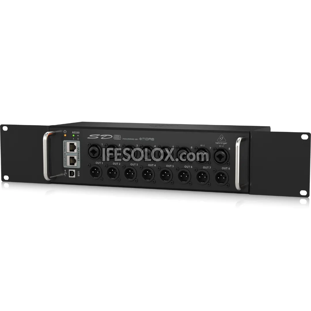 Behringer SD8 Digital Snake I/O Box with 8 Remote Controllable Midas Preamps, 8 Outputs - Brand New