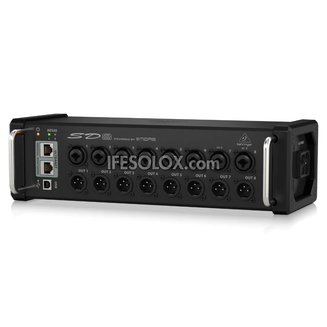 Behringer SD8 Digital Snake I/O Box with 8 Remote Controllable Midas Preamps, 8 Outputs - Brand New