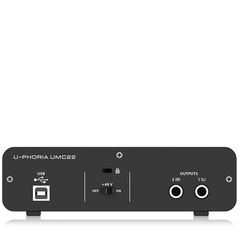 Behringer U-PHORIA UMC22 Audiophile 2x2 USB Audio Interface with MIDAS Mic Preamplifier