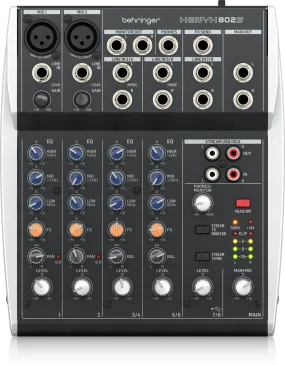 Behringer XENYX 802S Premium Analog 8-Input Mixer with USB Streaming Interface - Each