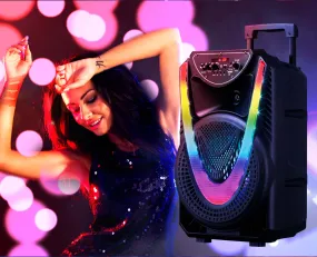 BLD-8 Rhythm Beat 8" Bluetooth Speaker with Disco Lights, Extra Bass & Microphone Input
