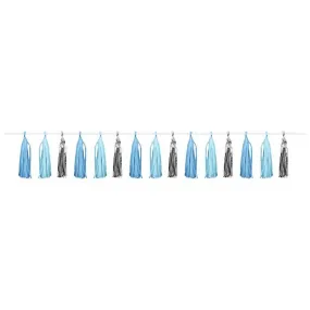 Blue and Silver Celebration Tassel Garland