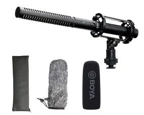 BOYA XLR Microphone, Shotgun Microphone BY-BM6060 with Shockmount Windscreen Mic for Camera DSLR External Condenser Professional Microphones for Video Interview ENG Film