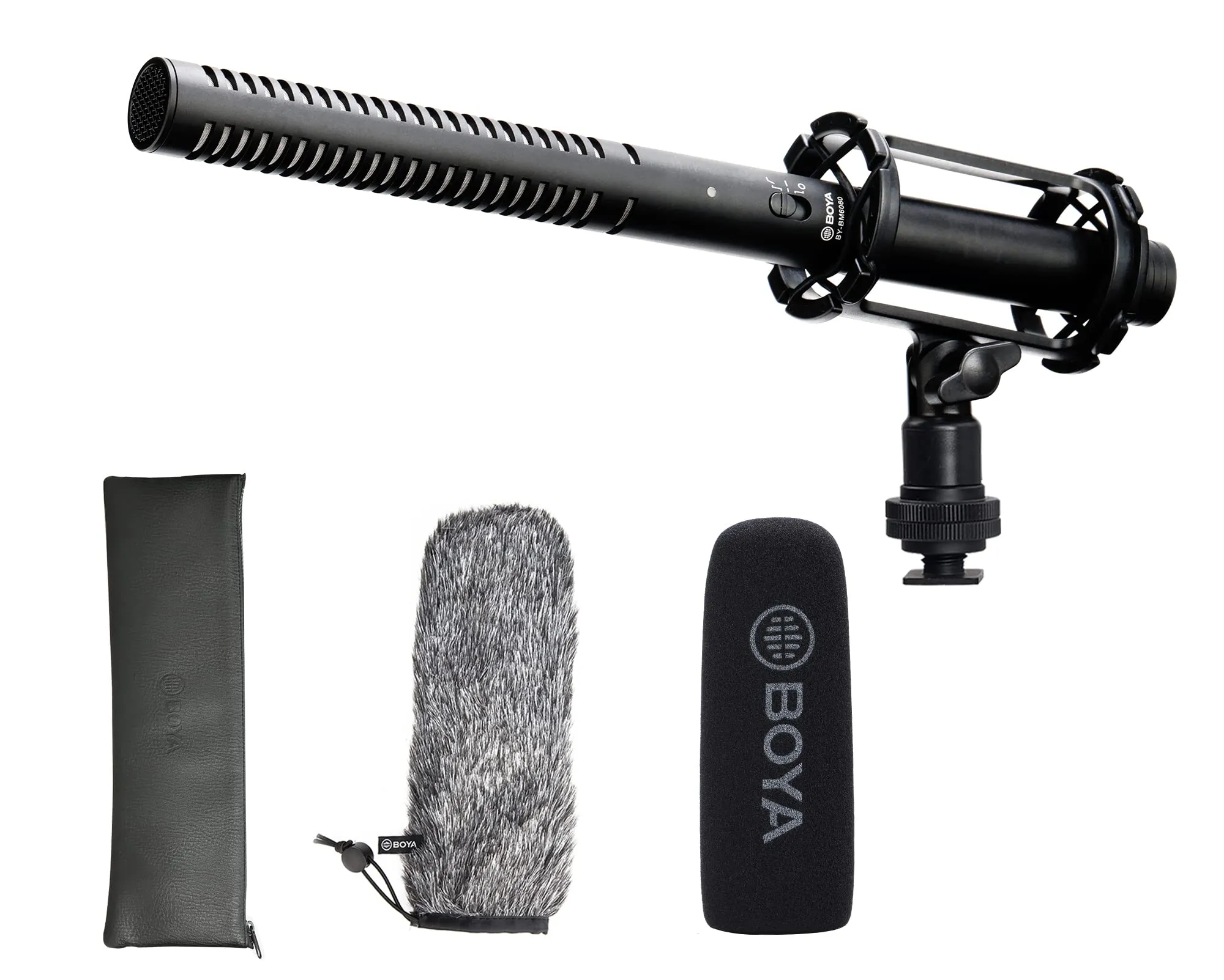 BOYA XLR Microphone, Shotgun Microphone BY-BM6060 with Shockmount Windscreen Mic for Camera DSLR External Condenser Professional Microphones for Video Interview ENG Film