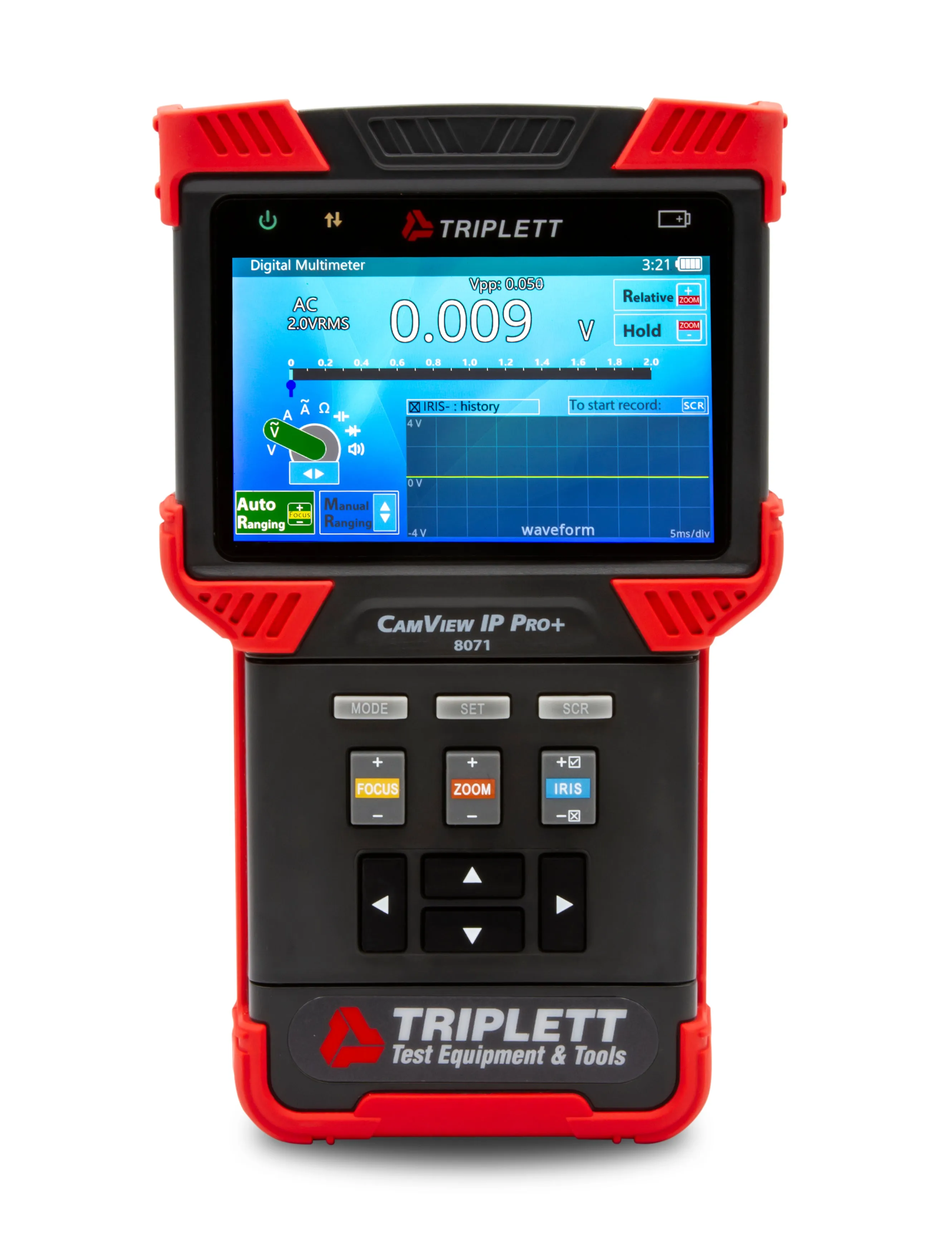 CamView IP Pro ™ IP and Analog Security Camera Tester: H.265, AHD 2.0, HD-TVI 3.0, HD-CVI 3.0, and NTSC/PAL  - (8071)