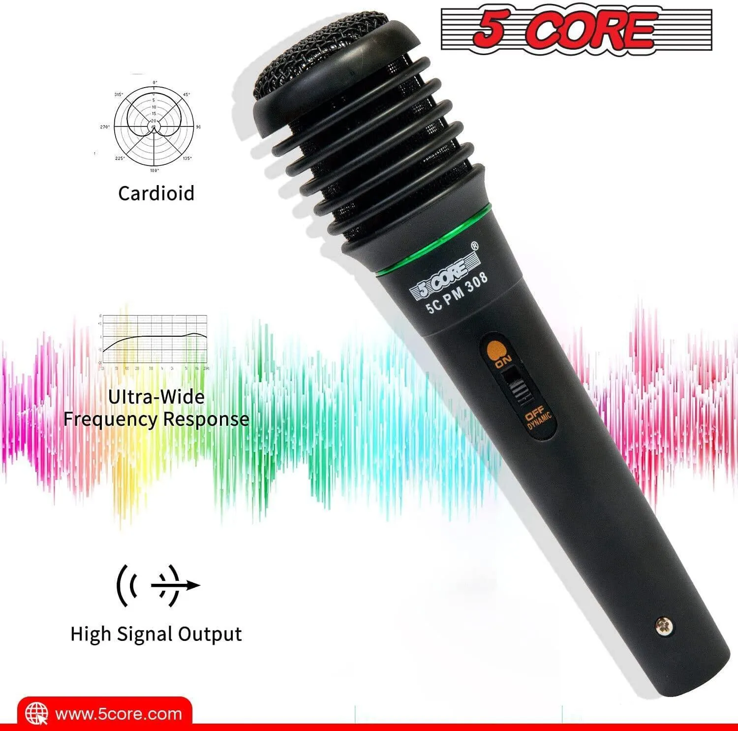 Cardioid Microphone with 12ft XLR Connector 308P