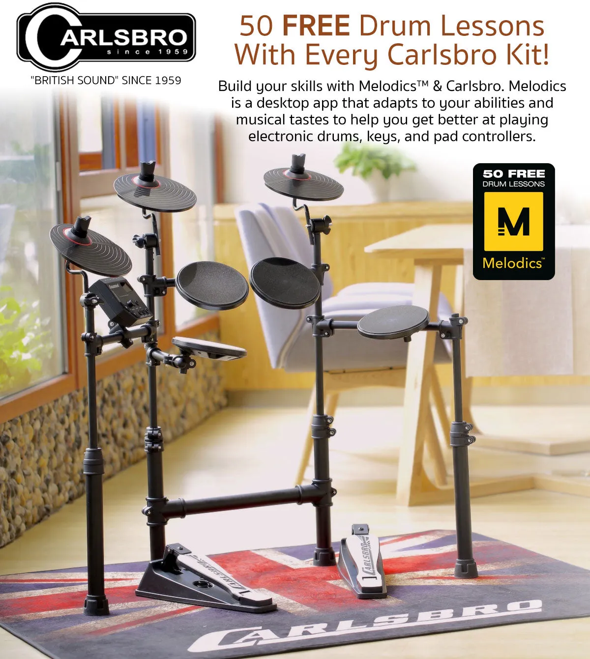 Carlsbro CSD400 8 Piece Electronic Drum Kit