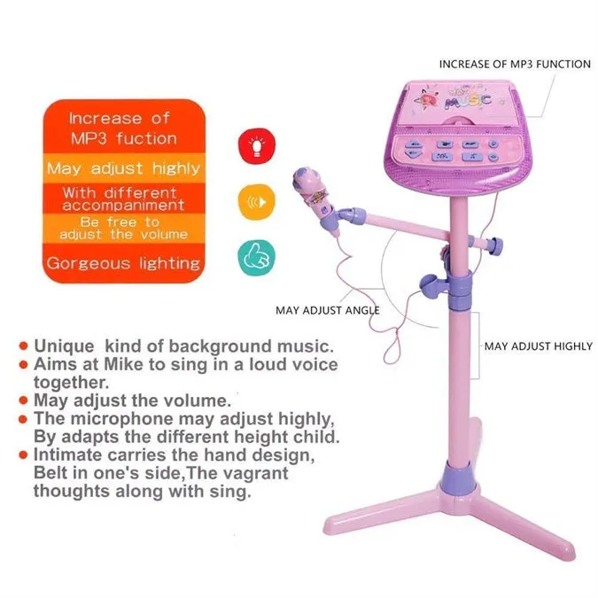 Children's Karaoke Sing Along Musical Microphone Play Set, 3 Years - Pink