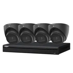 Dahua 5 MP   4 Channels Kit: 4 x Starlight IP Turret Cameras, NVR, Black, NYS-K5044B-2TB