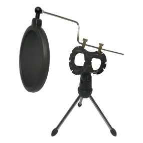 Desktop Wired Mic Stand with Pop Filter