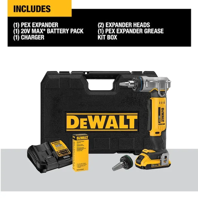 DeWALT 20V (DCE400D1) MAX XR 1 In. PEX Expander Tool Kit