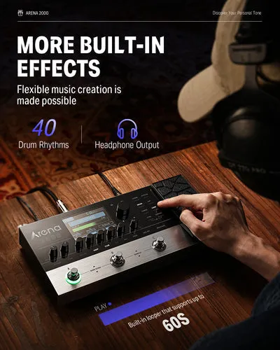 Donner Arena 2000 Multi-Effect Guitar Pedal AMP Modeling Multiple Effects Processor