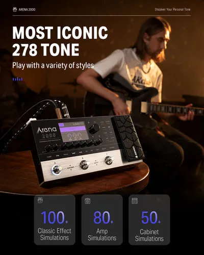 Donner Arena 2000 Multi-Effect Guitar Pedal AMP Modeling Multiple Effects Processor