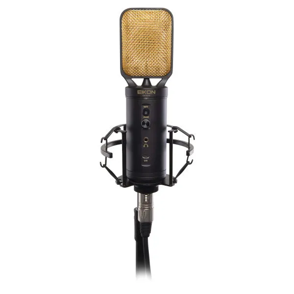 Eikon CM14USB USB   XLR Condenser Studio Microphone with USB Interface (Black & Gold)